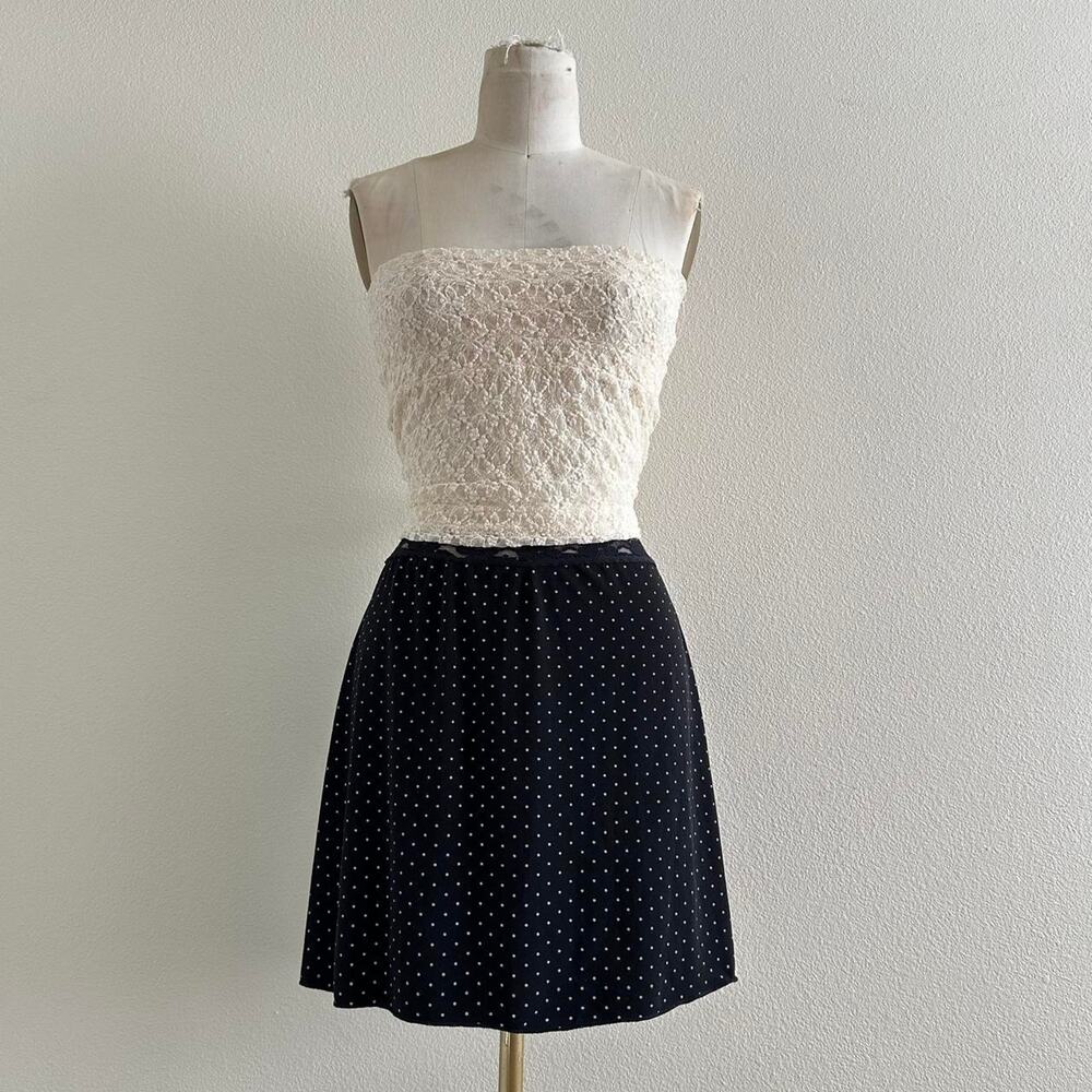 handmade black & white polka dot mini skirt